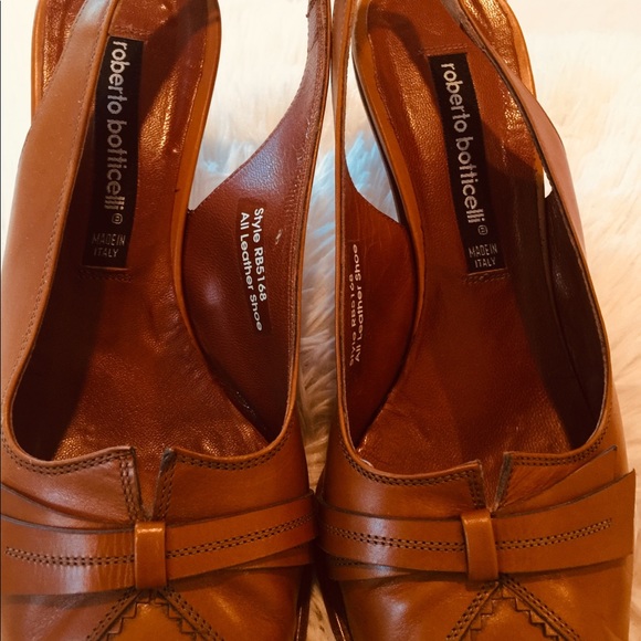 Roberto Botticelli Rust Short Heel Sling Back - Picture 2 of 8
